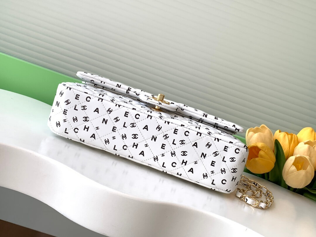 Chanel Medium Classic Double Logo Printed Flap Calfskin Leather with Gold-tone Hardware Shoulder Bag - Image 18