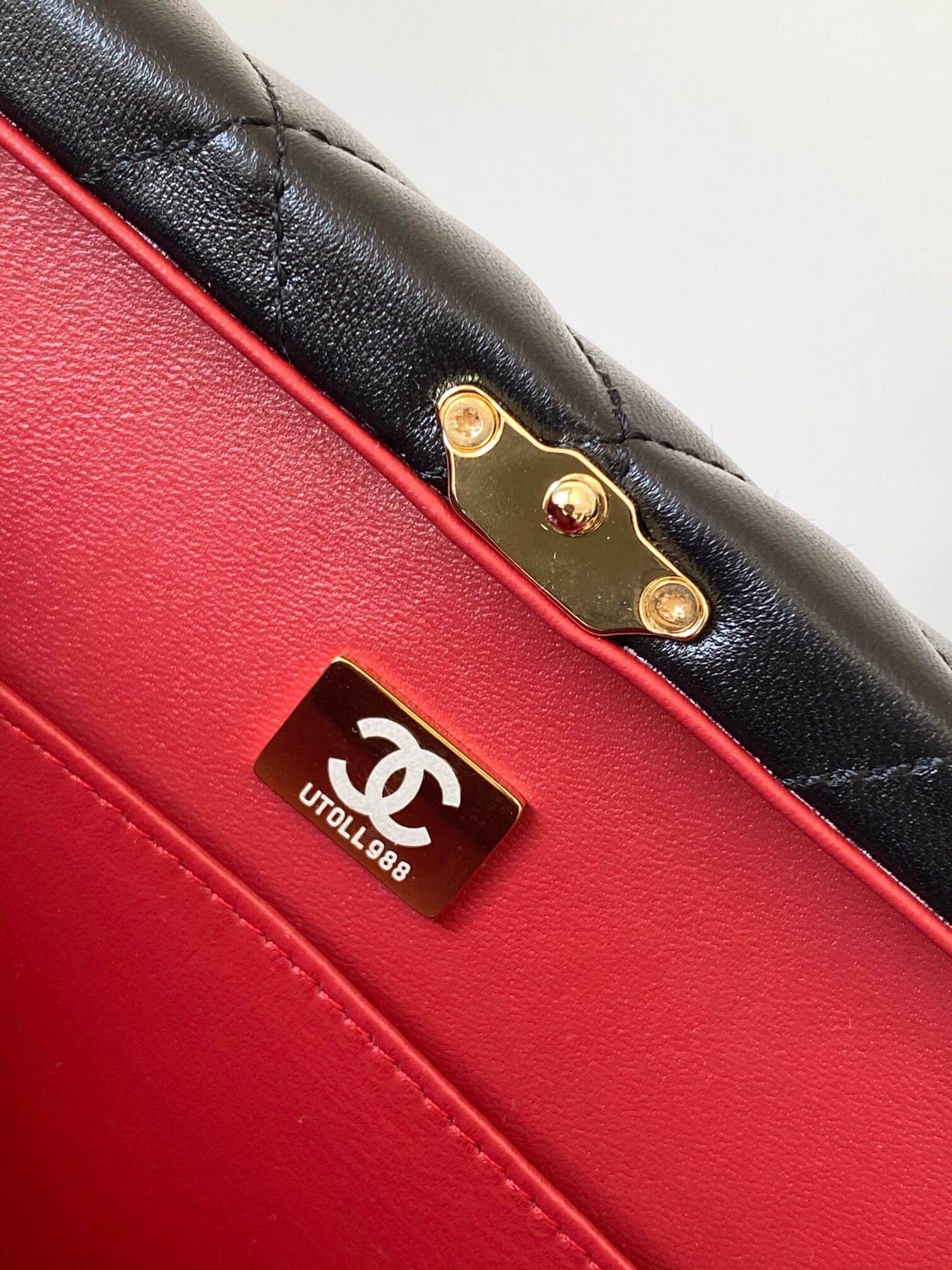 Chanel Mini - Small Flap Bag with a Top Handle Quilted Lambskin Leather Shoulder Crossbody Handbag - Image 4