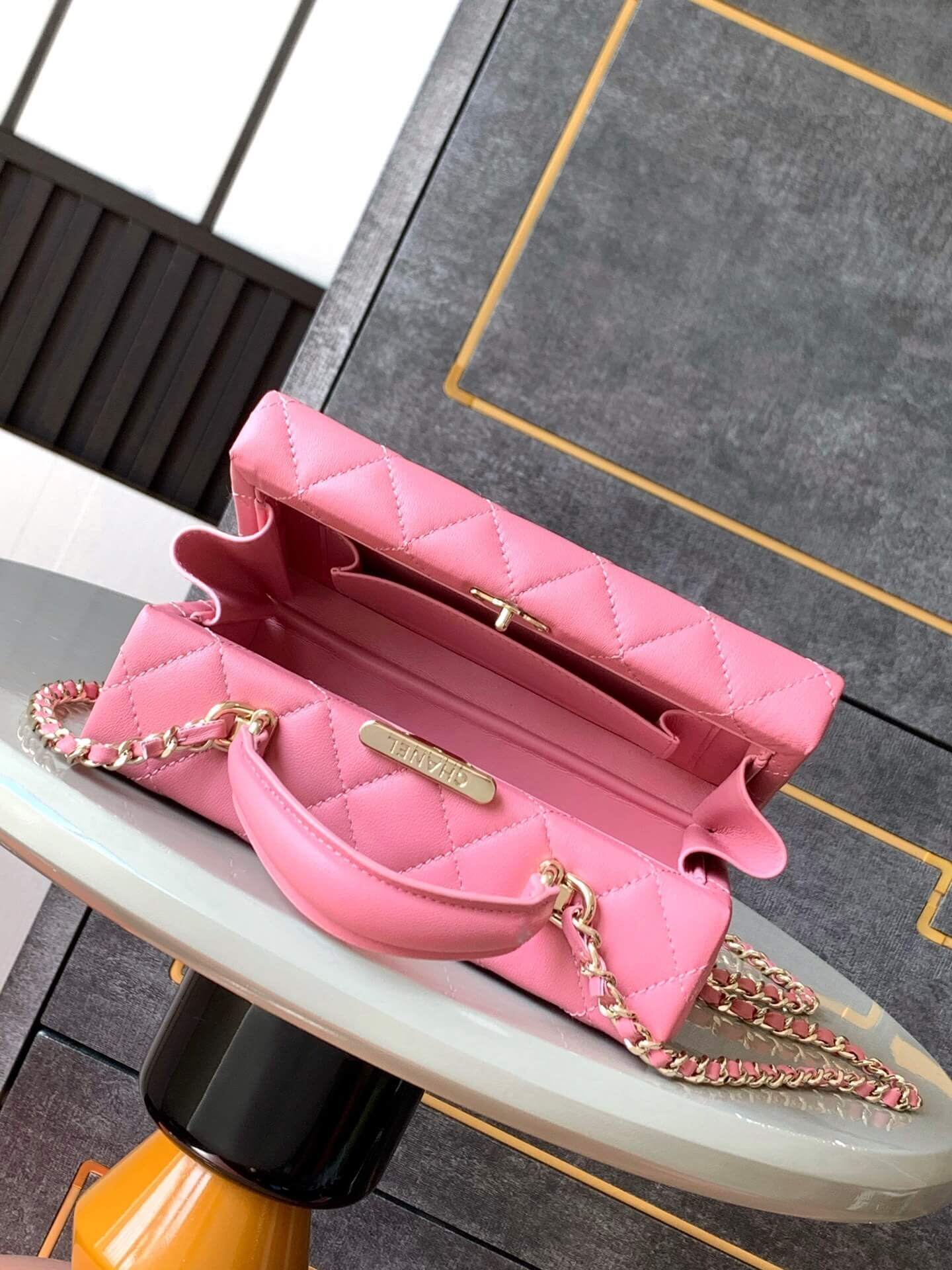 Chanel Mini - Small Flap Bag with a Top Handle Quilted Lambskin Leather Shoulder Crossbody Handbag - Image 57