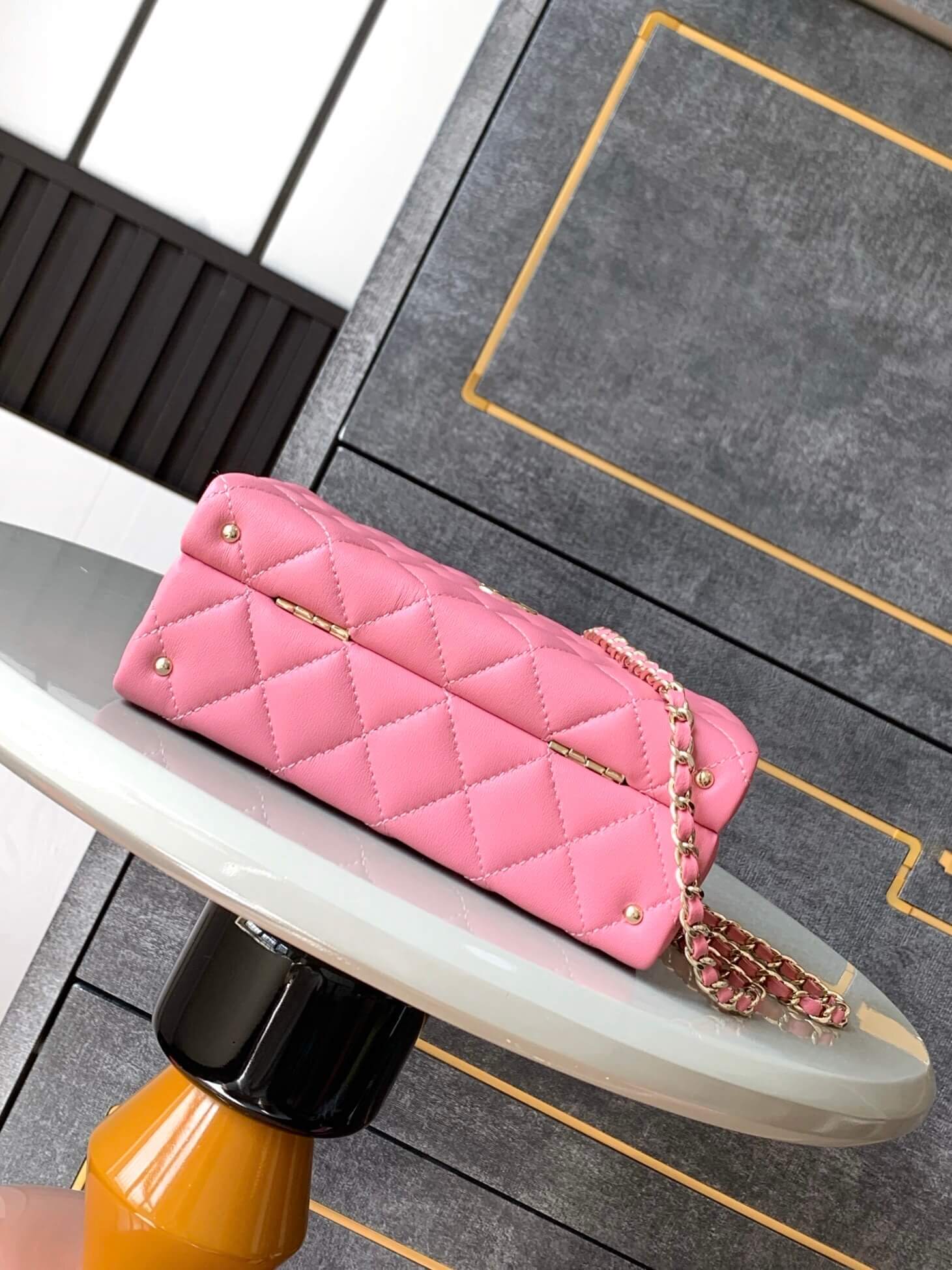 Chanel Mini - Small Flap Bag with a Top Handle Quilted Lambskin Leather Shoulder Crossbody Handbag - Image 63