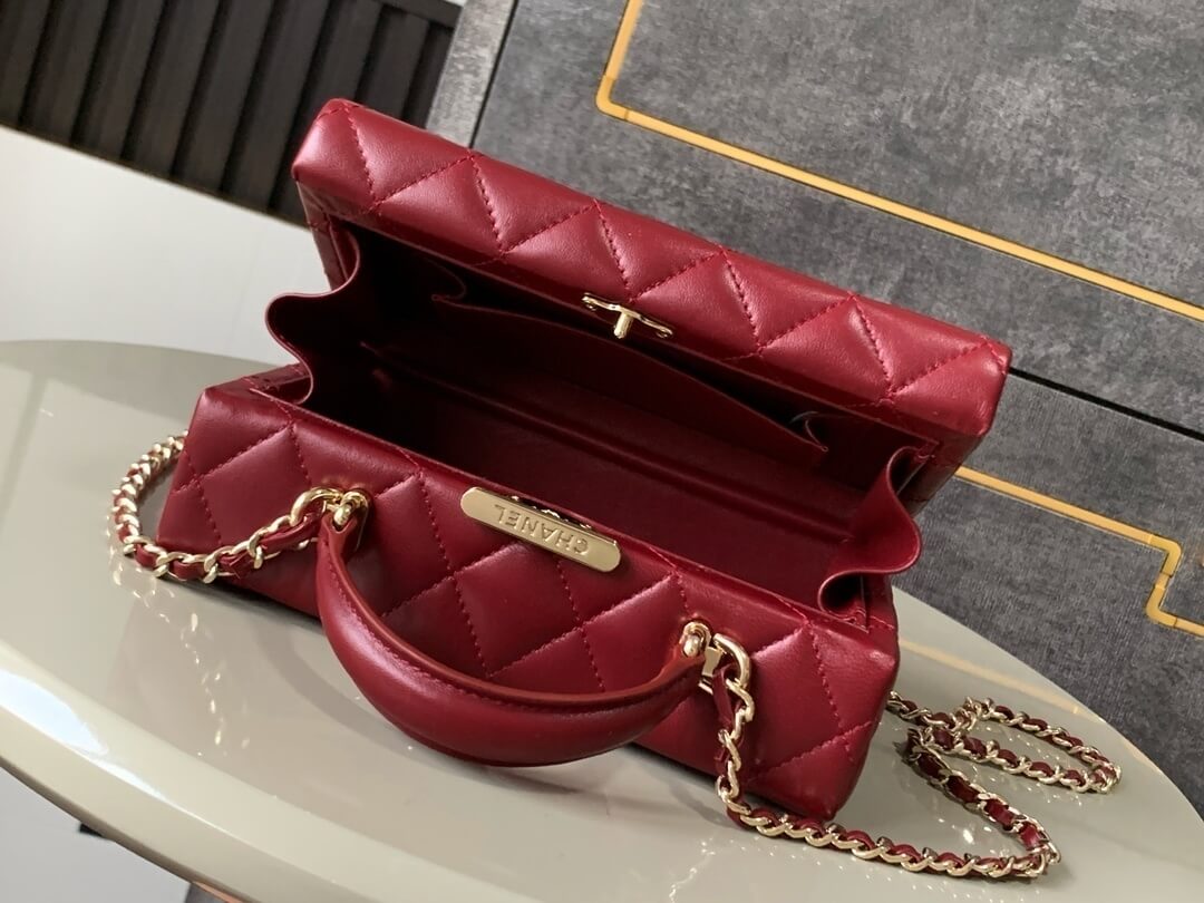 Chanel Mini - Small Flap Bag with a Top Handle Quilted Lambskin Leather Shoulder Crossbody Handbag - Image 39