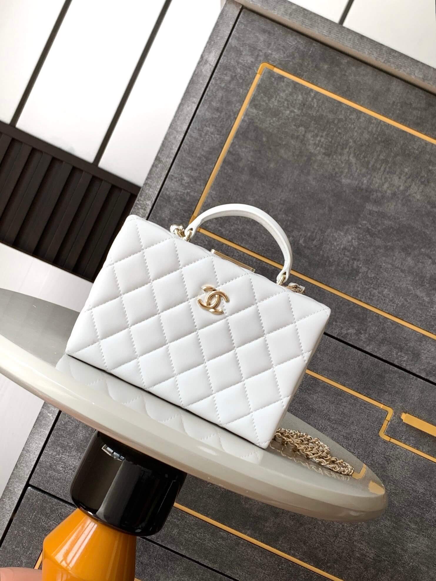 Chanel Mini - Small Flap Bag with a Top Handle Quilted Lambskin Leather Shoulder Crossbody Handbag - Image 19