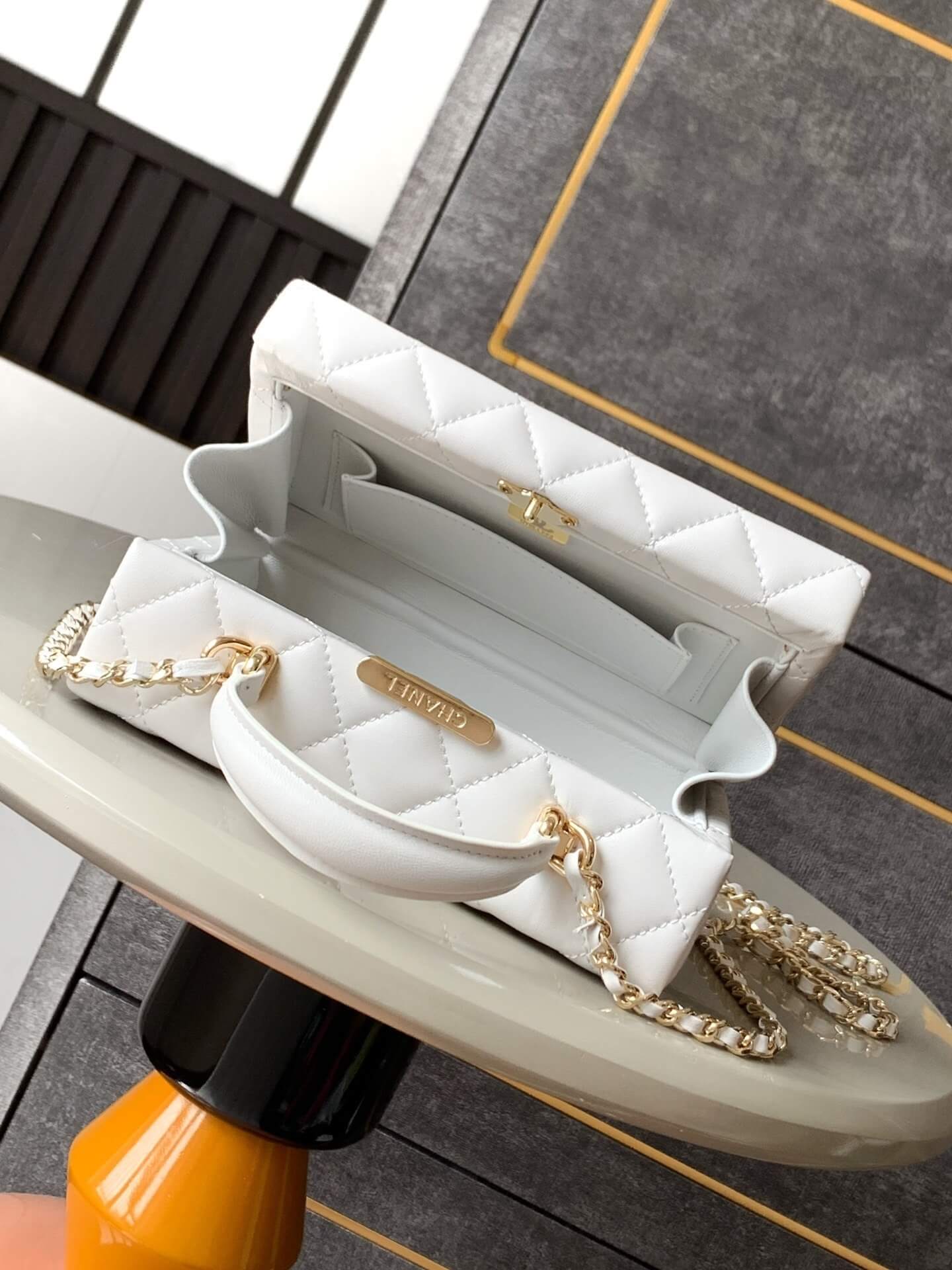 Chanel Mini - Small Flap Bag with a Top Handle Quilted Lambskin Leather Shoulder Crossbody Handbag - Image 21