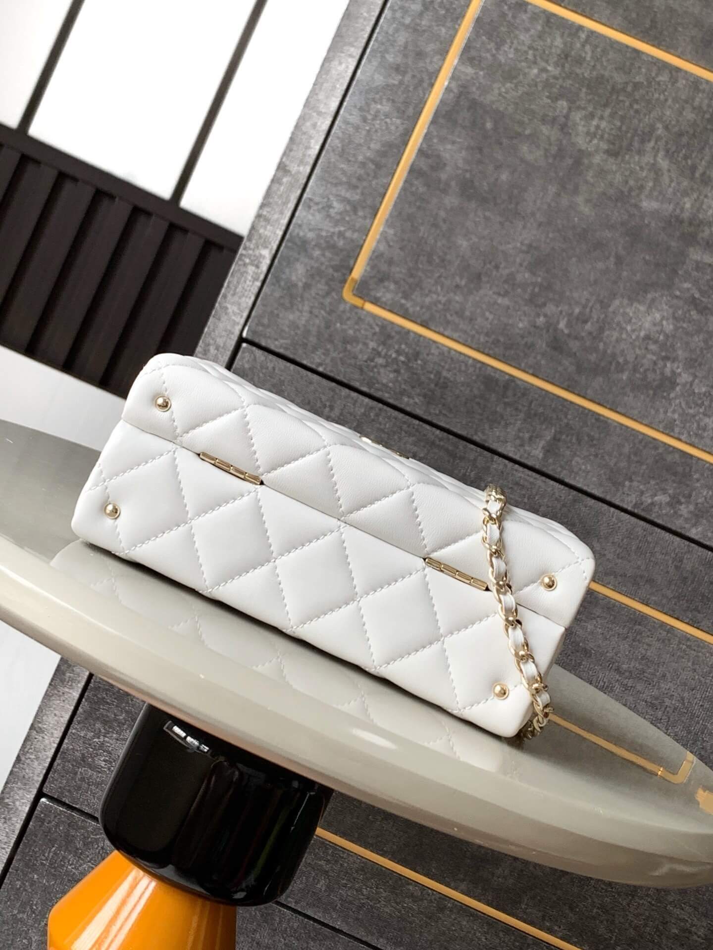 Chanel Mini - Small Flap Bag with a Top Handle Quilted Lambskin Leather Shoulder Crossbody Handbag - Image 27