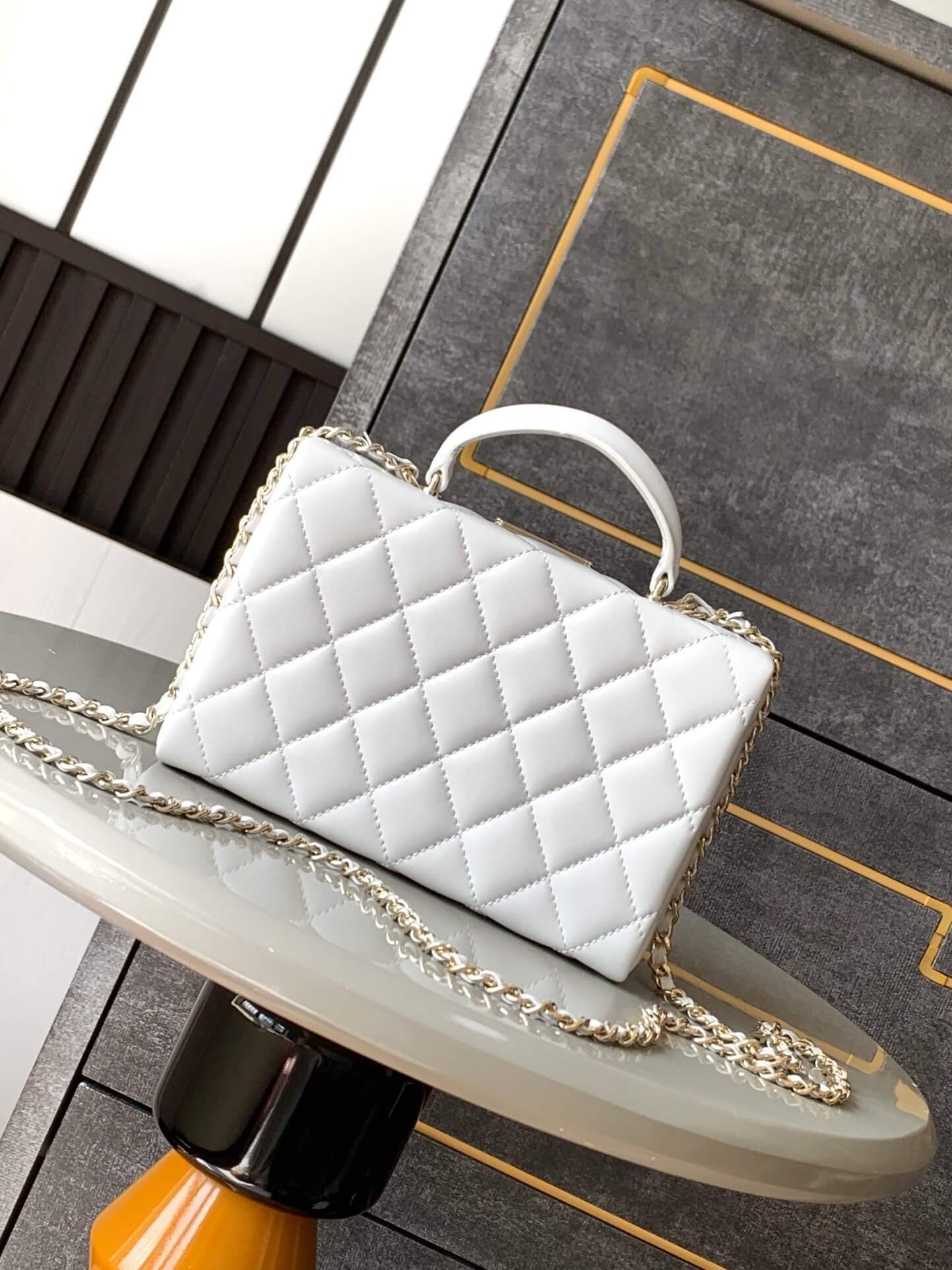 Chanel Mini - Small Flap Bag with a Top Handle Quilted Lambskin Leather Shoulder Crossbody Handbag - Image 20