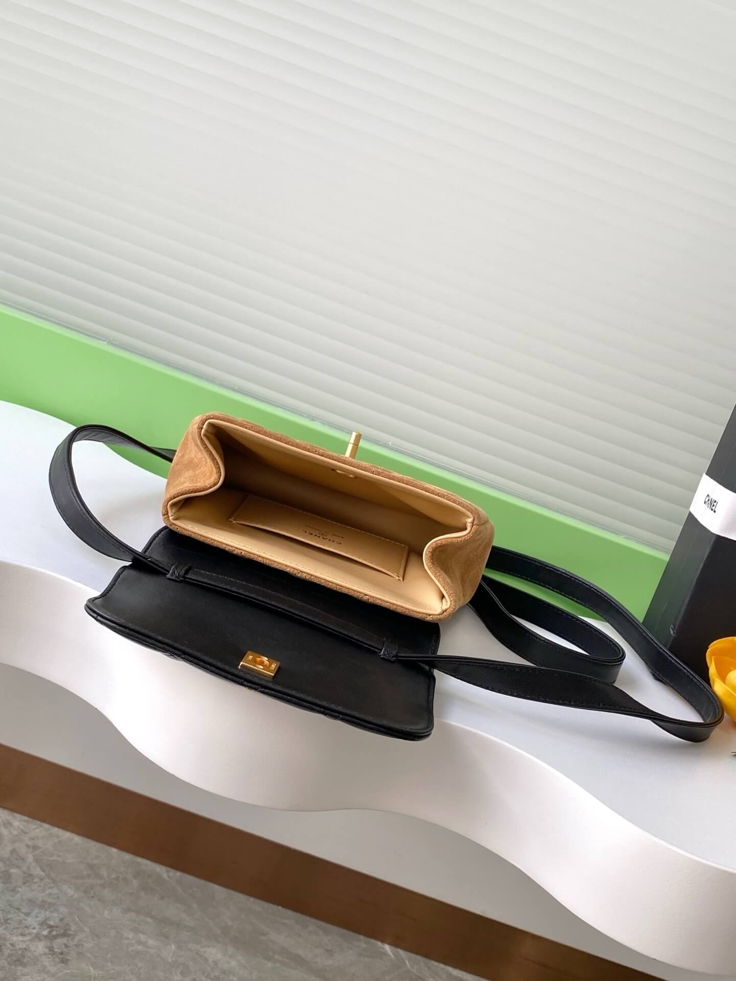 Chanel Mini Flap Suede & Quilted Lambskin Leather Shoulder Crossbody Bag - Image 3