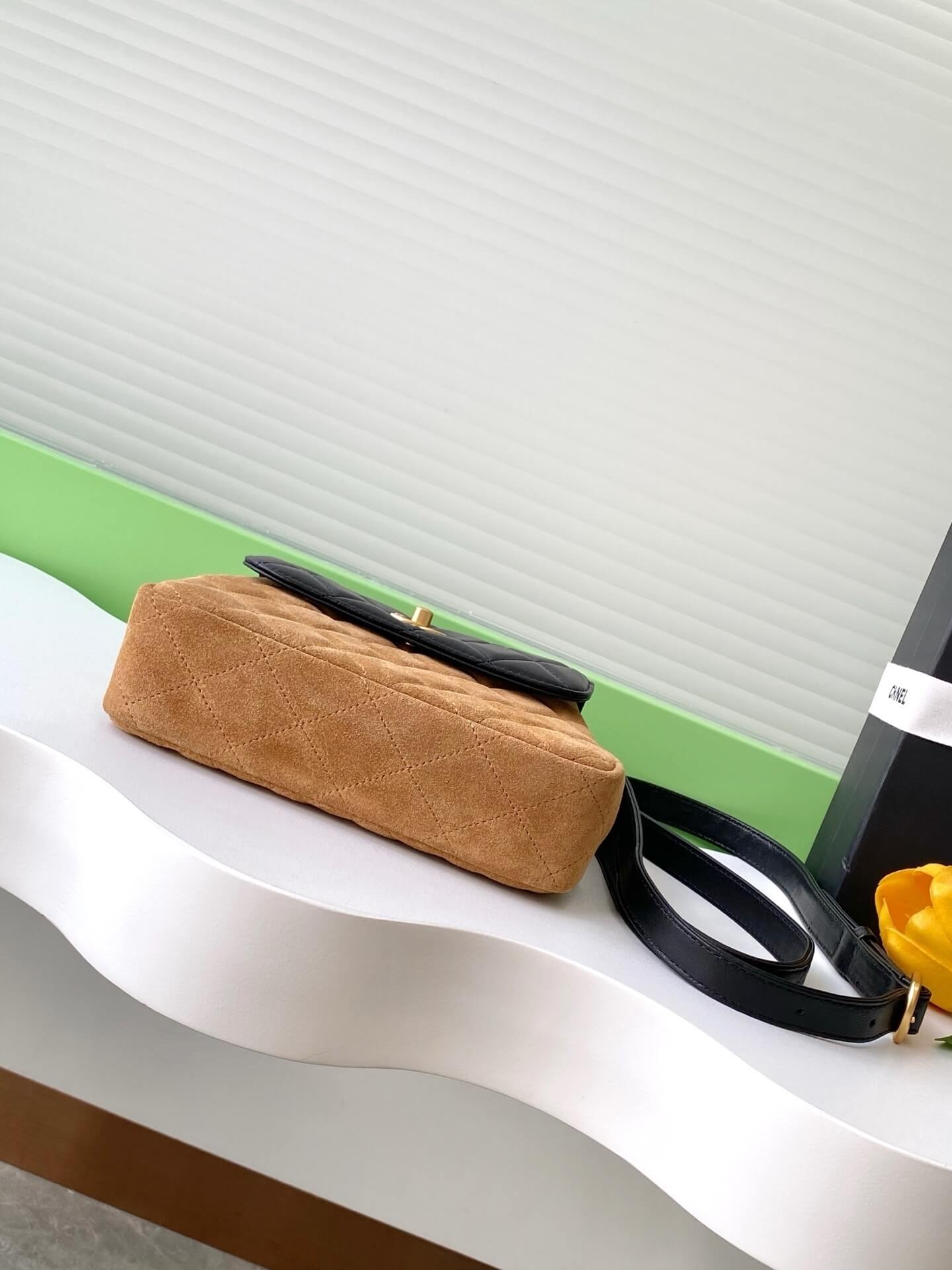 Chanel Mini Flap Suede & Quilted Lambskin Leather Shoulder Crossbody Bag - Image 9