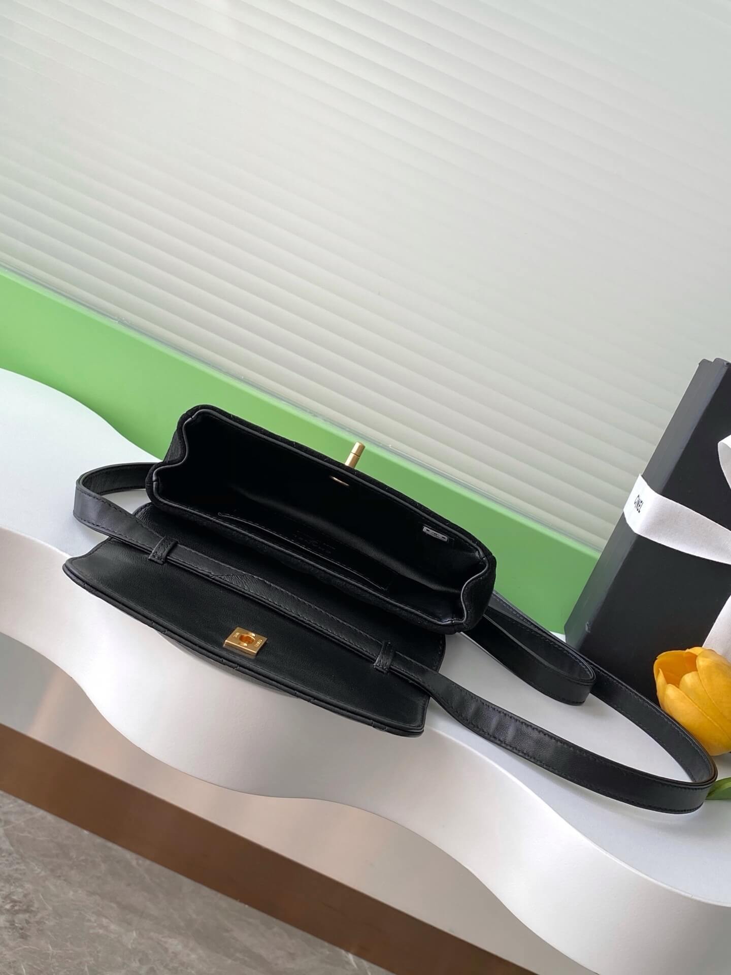 Chanel Mini Flap with Chain Suede & Lambskin Leather Shoulder Crossbody Bag - Image 3