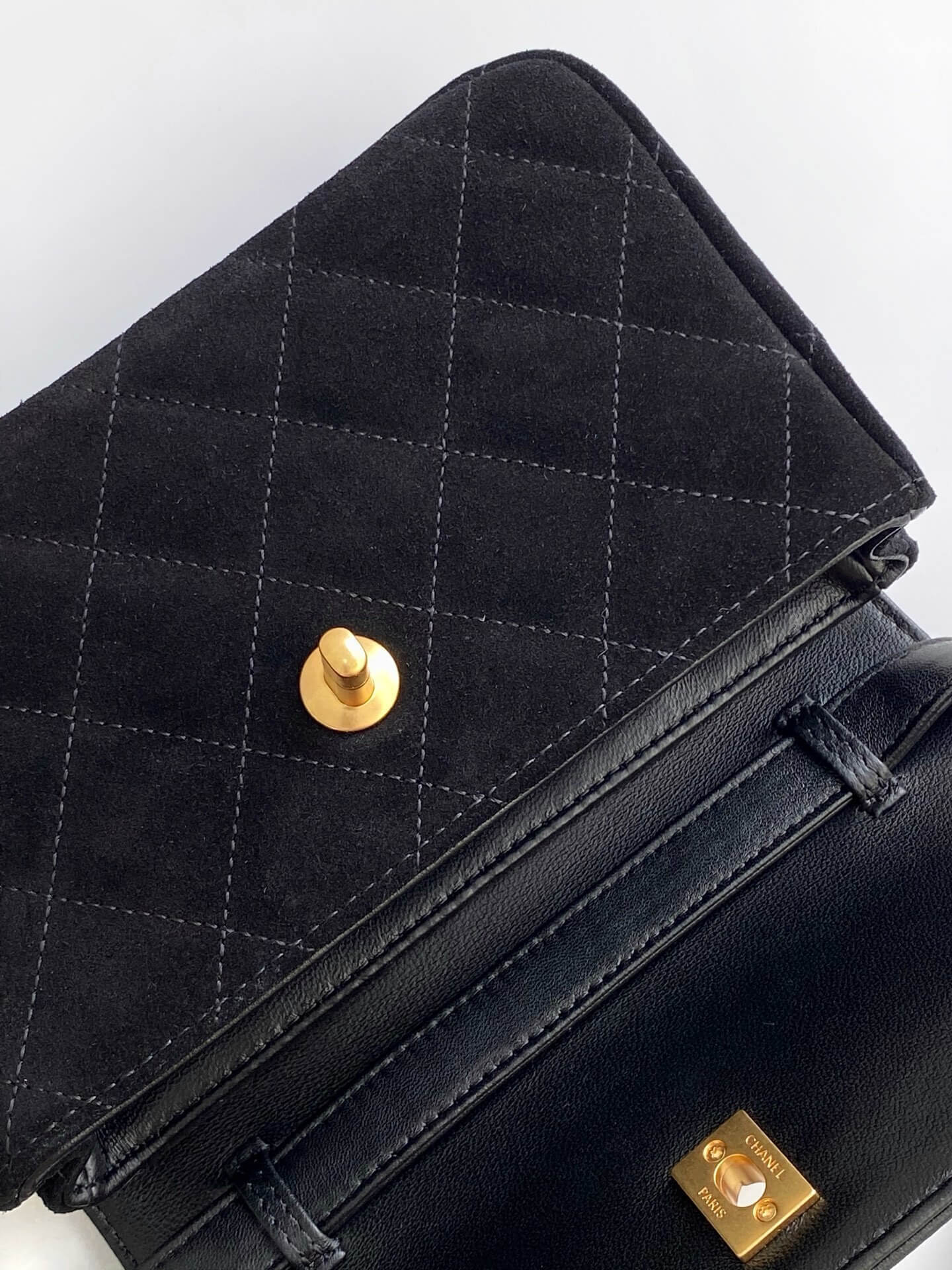 Chanel Mini Flap with Chain Suede & Lambskin Leather Shoulder Crossbody Bag - Image 5