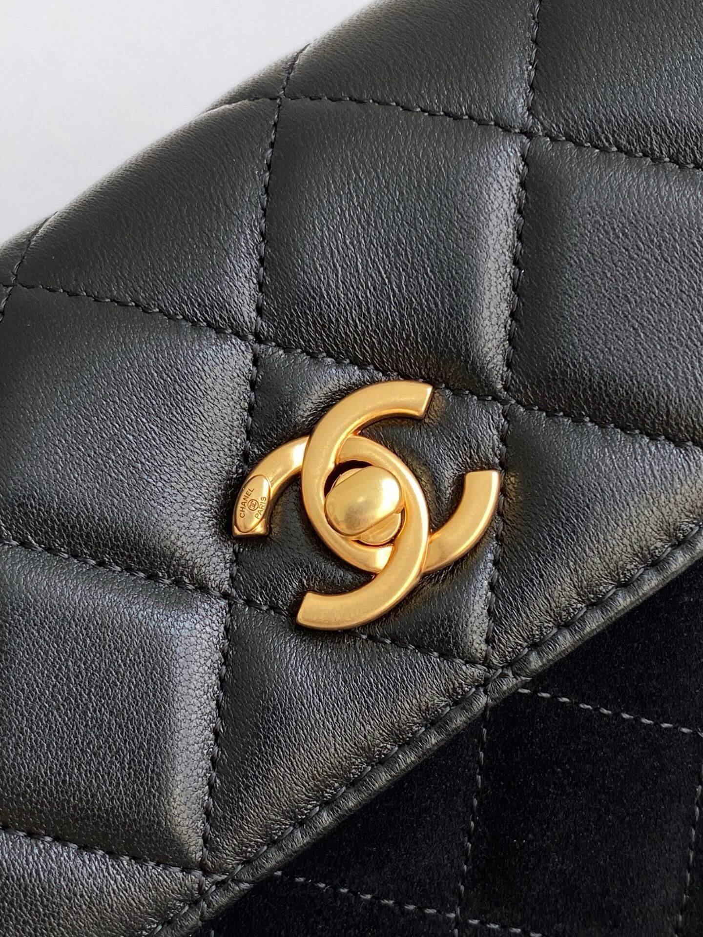 Chanel Mini Flap with Chain Suede & Lambskin Leather Shoulder Crossbody Bag - Image 7