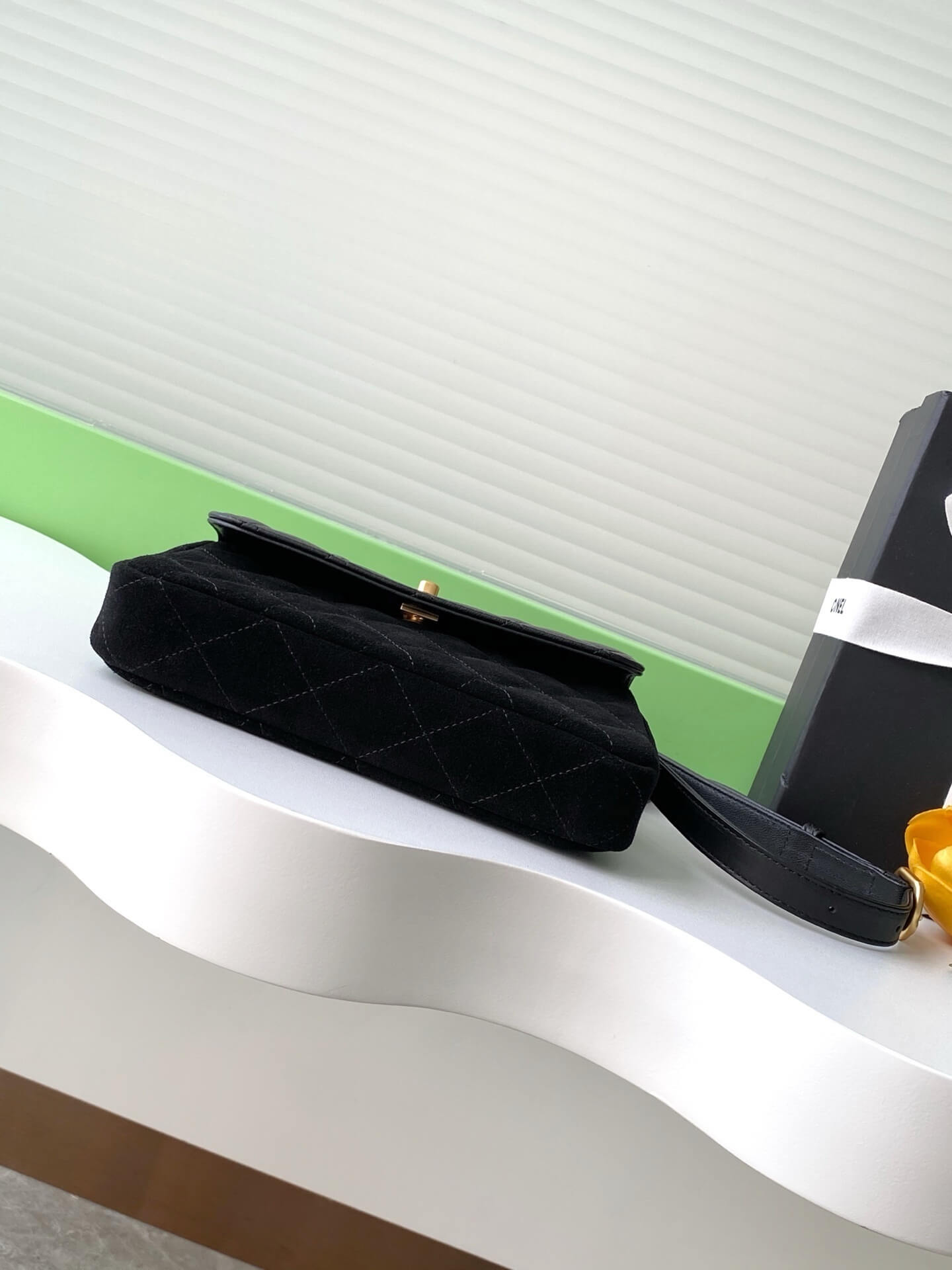 Chanel Mini Flap with Chain Suede & Lambskin Leather Shoulder Crossbody Bag - Image 9