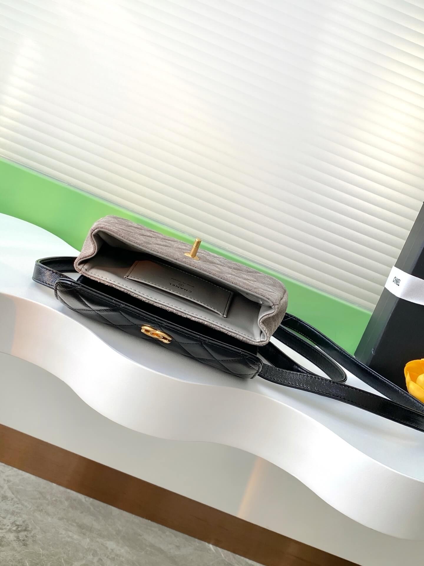 Chanel Mini Flap with Chain Suede & Lambskin Leather Shoulder Crossbody Bag - Image 21