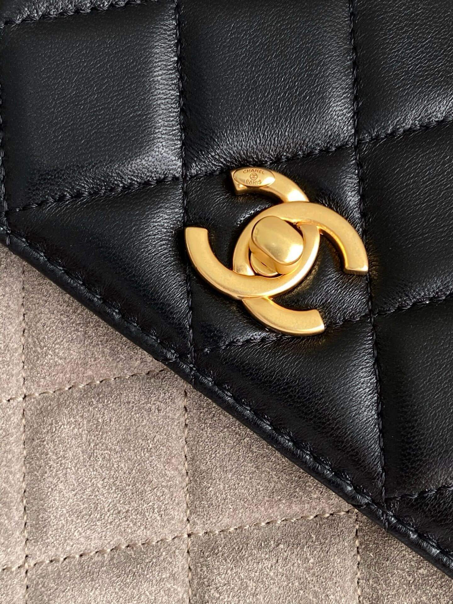 Chanel Mini Flap with Chain Suede & Lambskin Leather Shoulder Crossbody Bag - Image 24