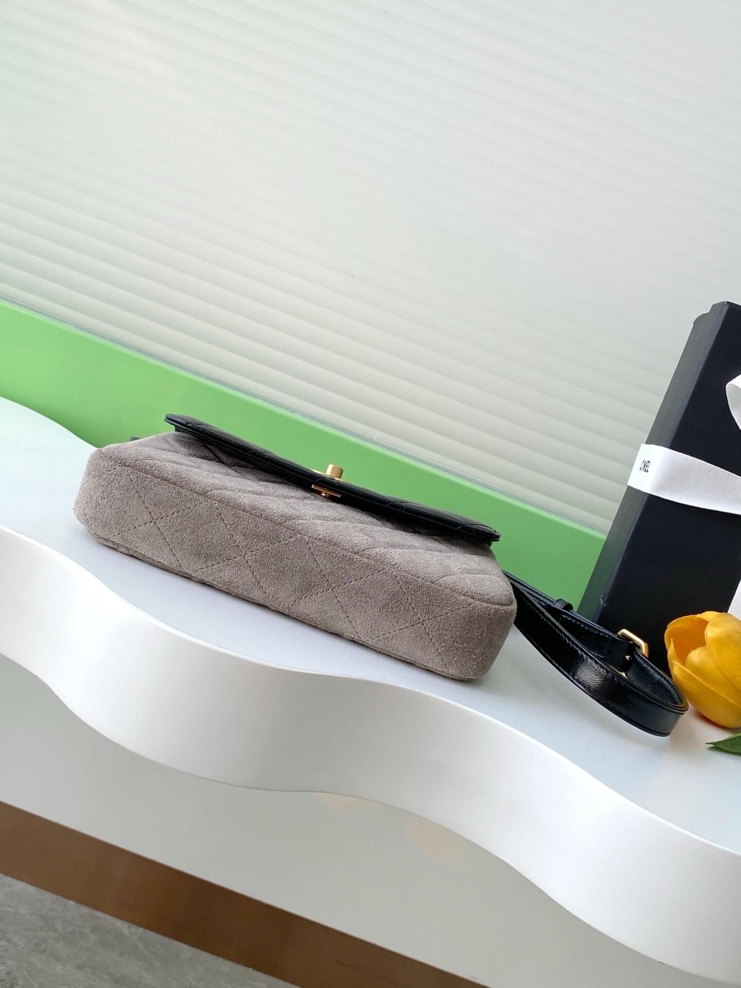 Chanel Mini Flap with Chain Suede & Lambskin Leather Shoulder Crossbody Bag - Image 27