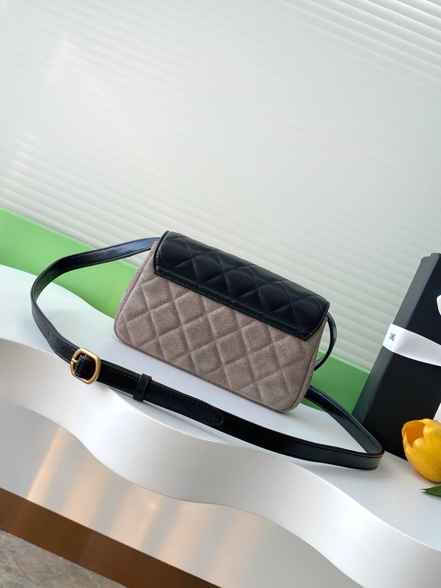 Chanel Mini Flap with Chain Suede & Lambskin Leather Shoulder Crossbody Bag - Image 20