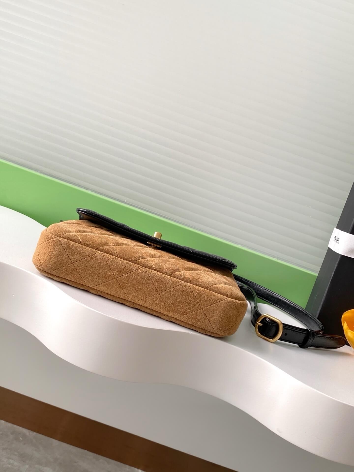 Chanel Mini Flap with Chain Suede & Lambskin Leather Shoulder Crossbody Bag - Image 18