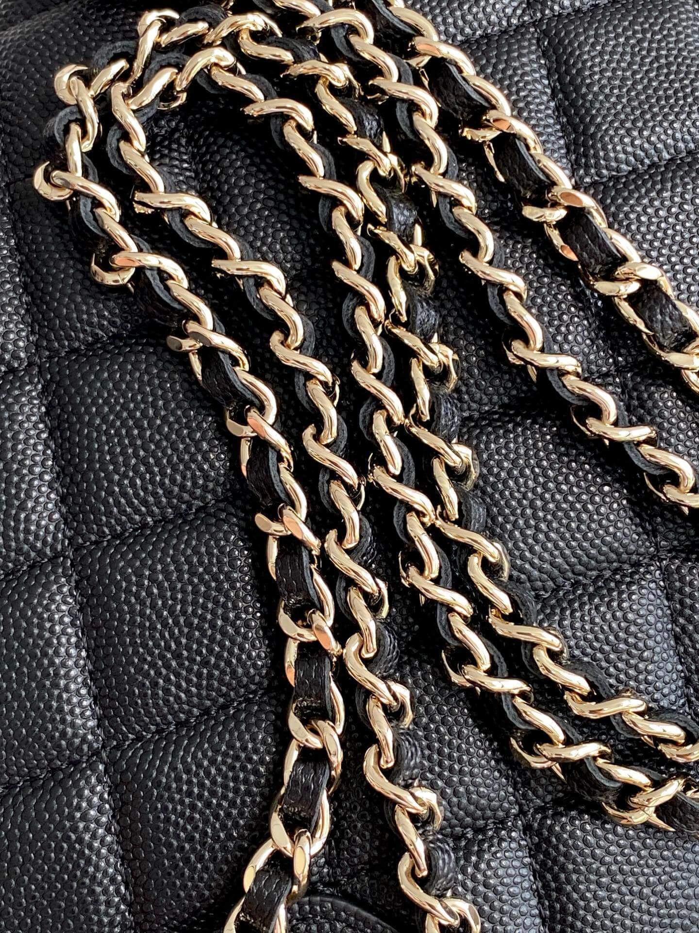 Chanel Mini Top Handle Clutch with Chain Suede Calfskin & Shiny Lambskin / Caviar Leather Shoulder Crossbody Handbag - Image 35