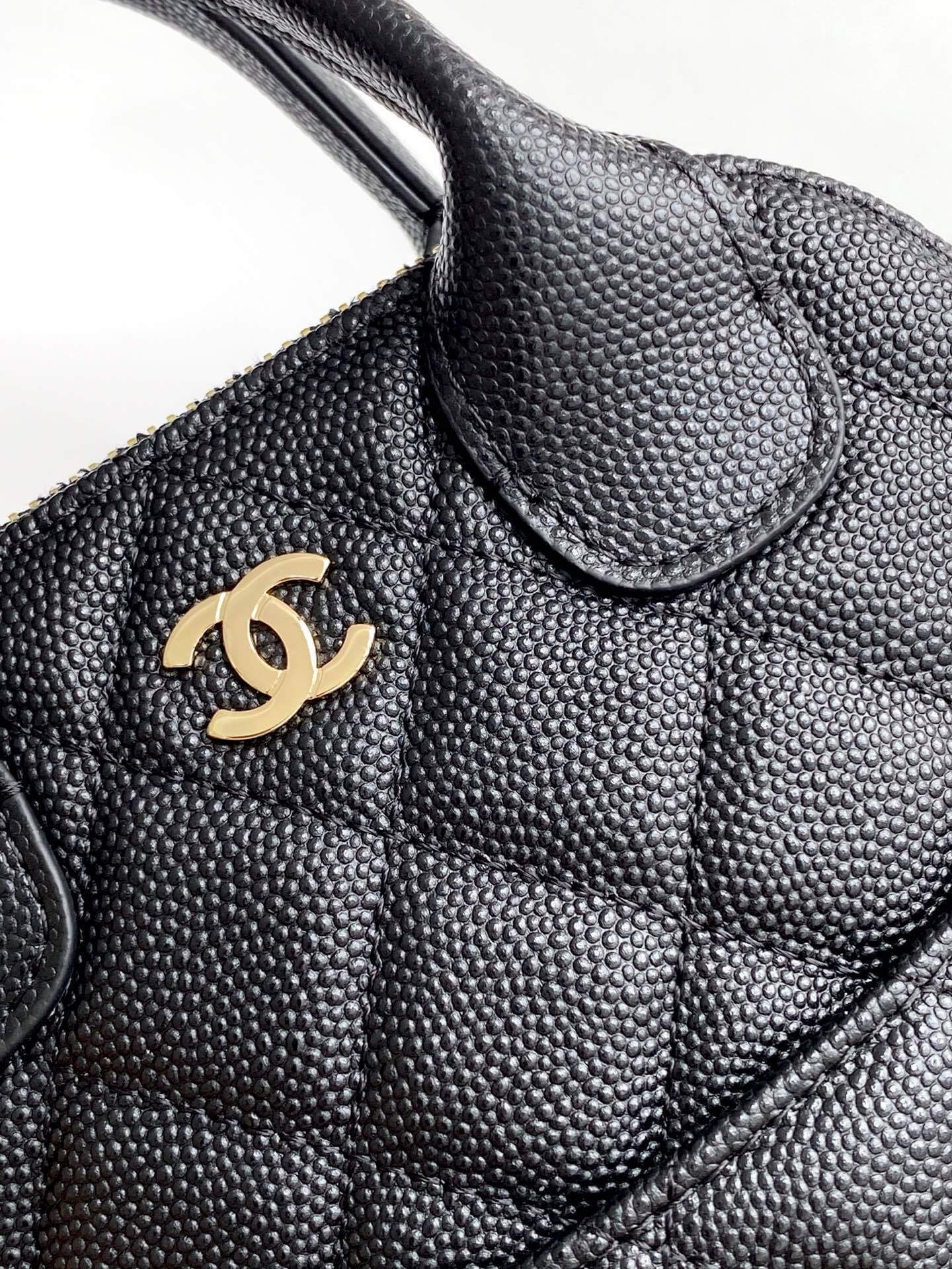 Chanel Mini Top Handle Clutch with Chain Suede Calfskin & Shiny Lambskin / Caviar Leather Shoulder Crossbody Handbag - Image 33