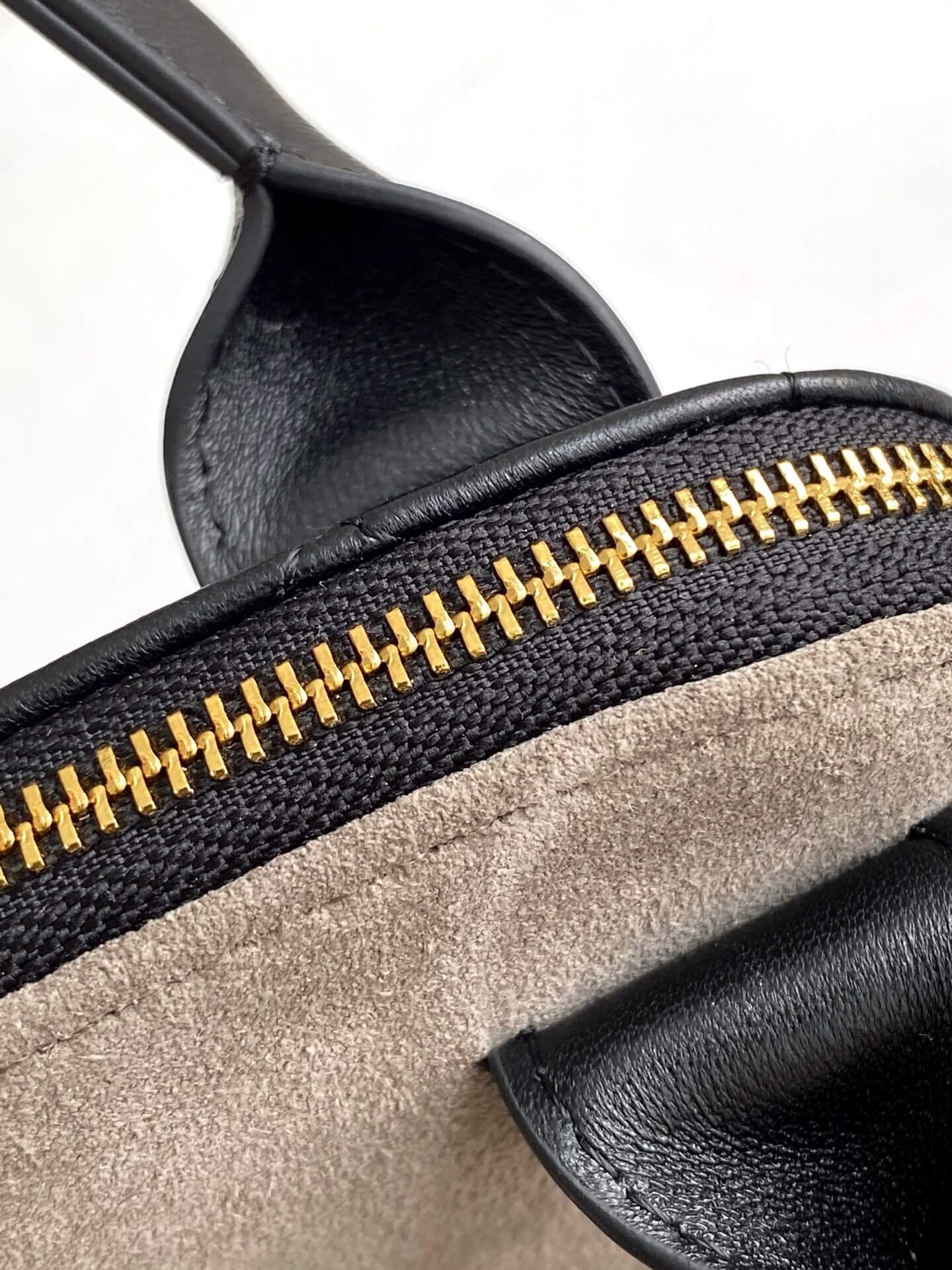 Chanel Mini Top Handle Clutch with Chain Suede Calfskin & Shiny Lambskin / Caviar Leather Shoulder Crossbody Handbag - Image 6