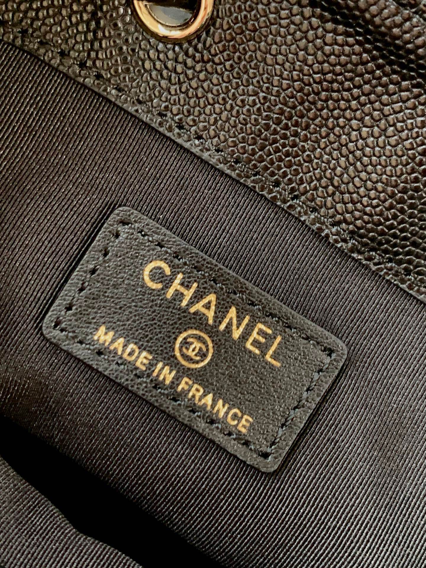 Chanel Mini Top Handle Drawstring Bucket Caviar Leather Shoulder Crossbody Handbag - Image 5