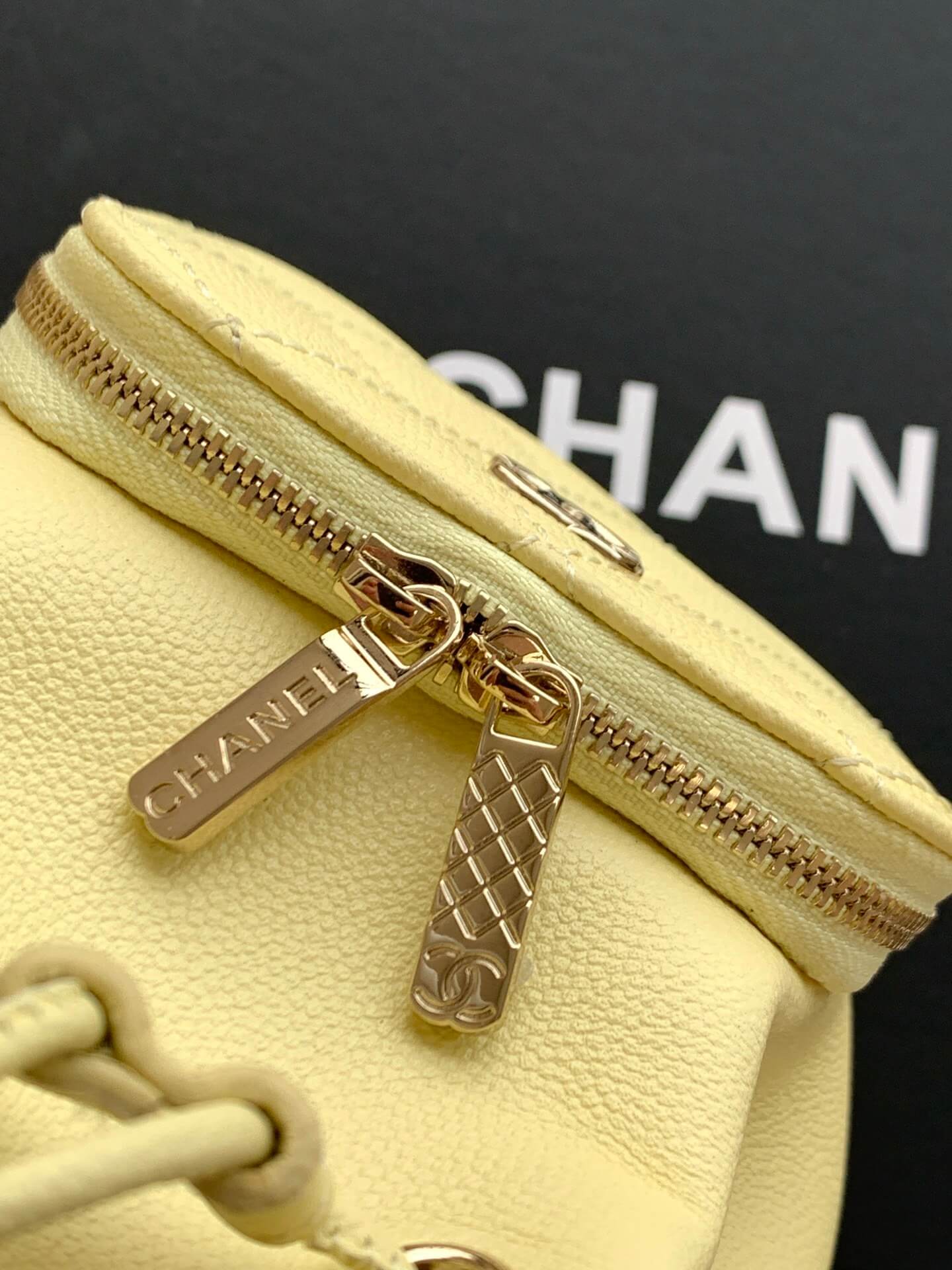 Chanel Mini Top Handle Drawstring Bucket Caviar Leather Shoulder Crossbody Handbag - Image 42