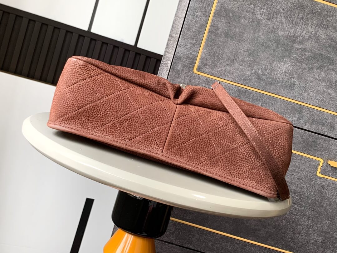 Chanel Single Flap Chain Quilted Nubuck Leather Shoulder Bag - Image 35