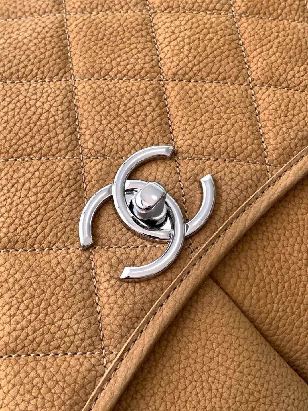 Chanel Single Flap Chain Quilted Nubuck Leather Shoulder Bag - Image 15