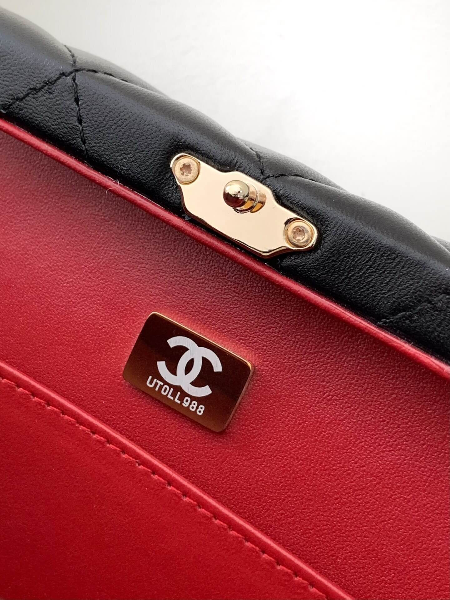 Chanel Mini - Small Flap Bag with a Top Handle Quilted Lambskin Leather Shoulder Crossbody Handbag - Image 13