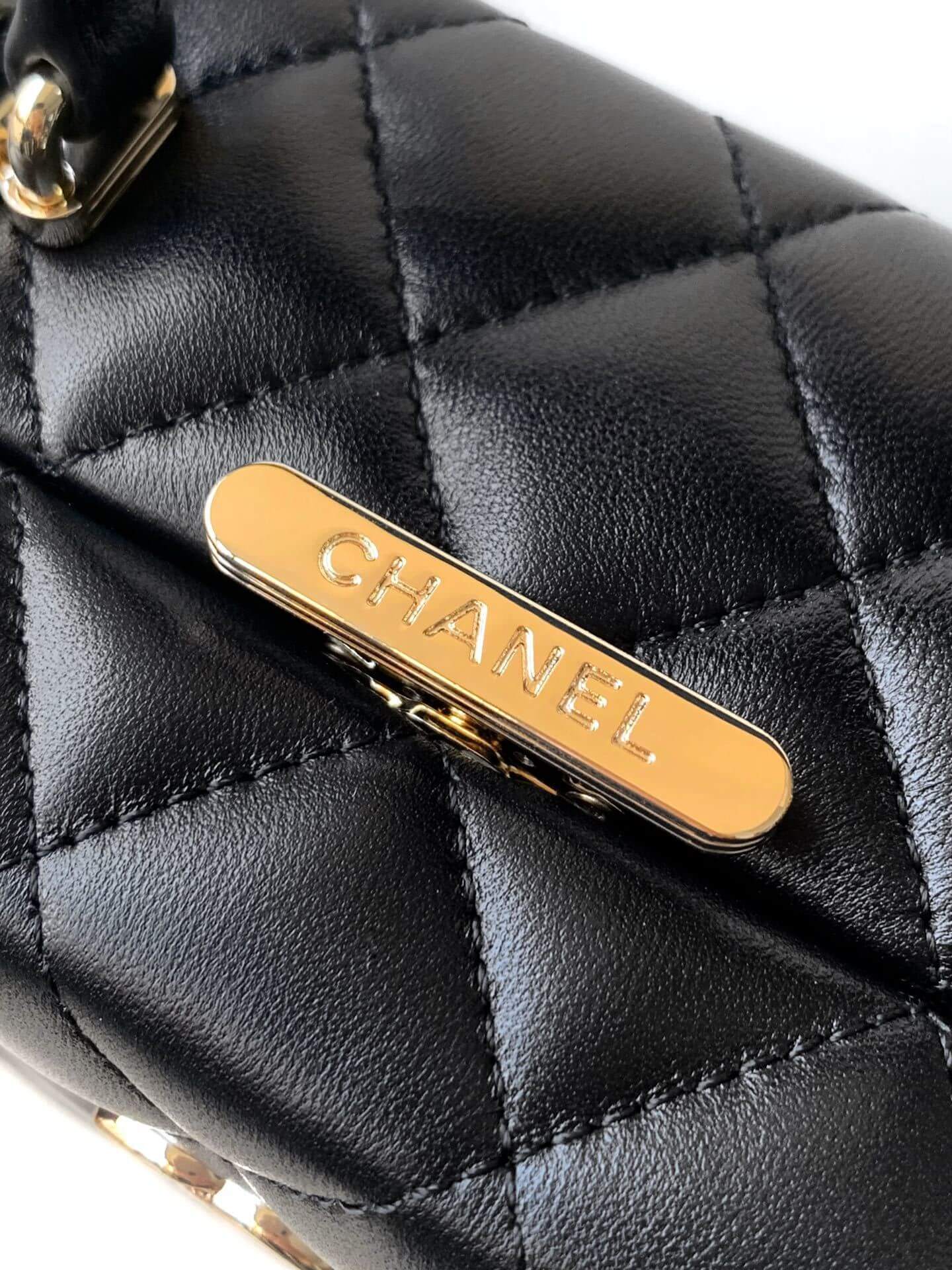 Chanel Mini - Small Flap Bag with a Top Handle Quilted Lambskin Leather Shoulder Crossbody Handbag - Image 16