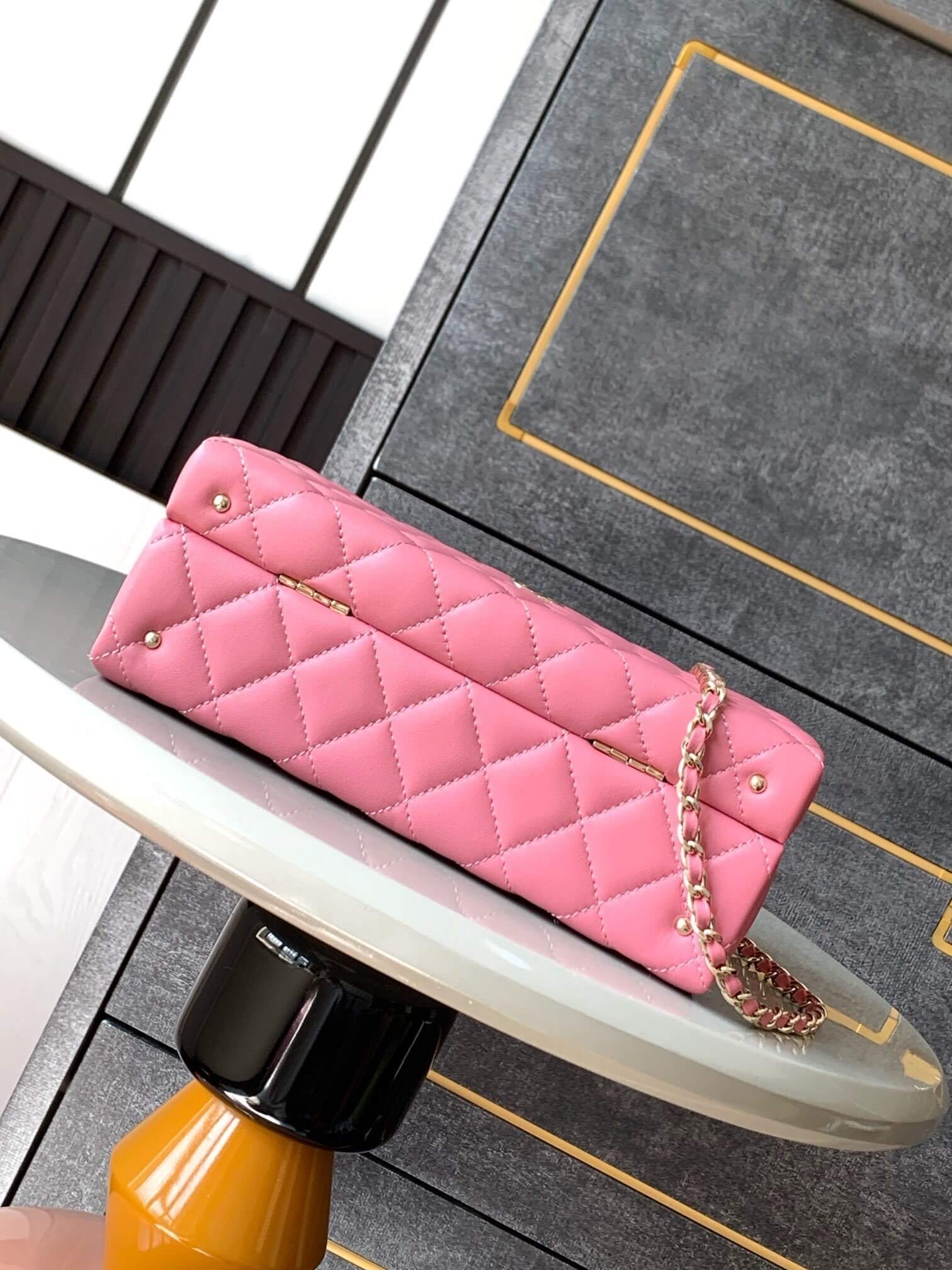 Chanel Mini - Small Flap Bag with a Top Handle Quilted Lambskin Leather Shoulder Crossbody Handbag - Image 72