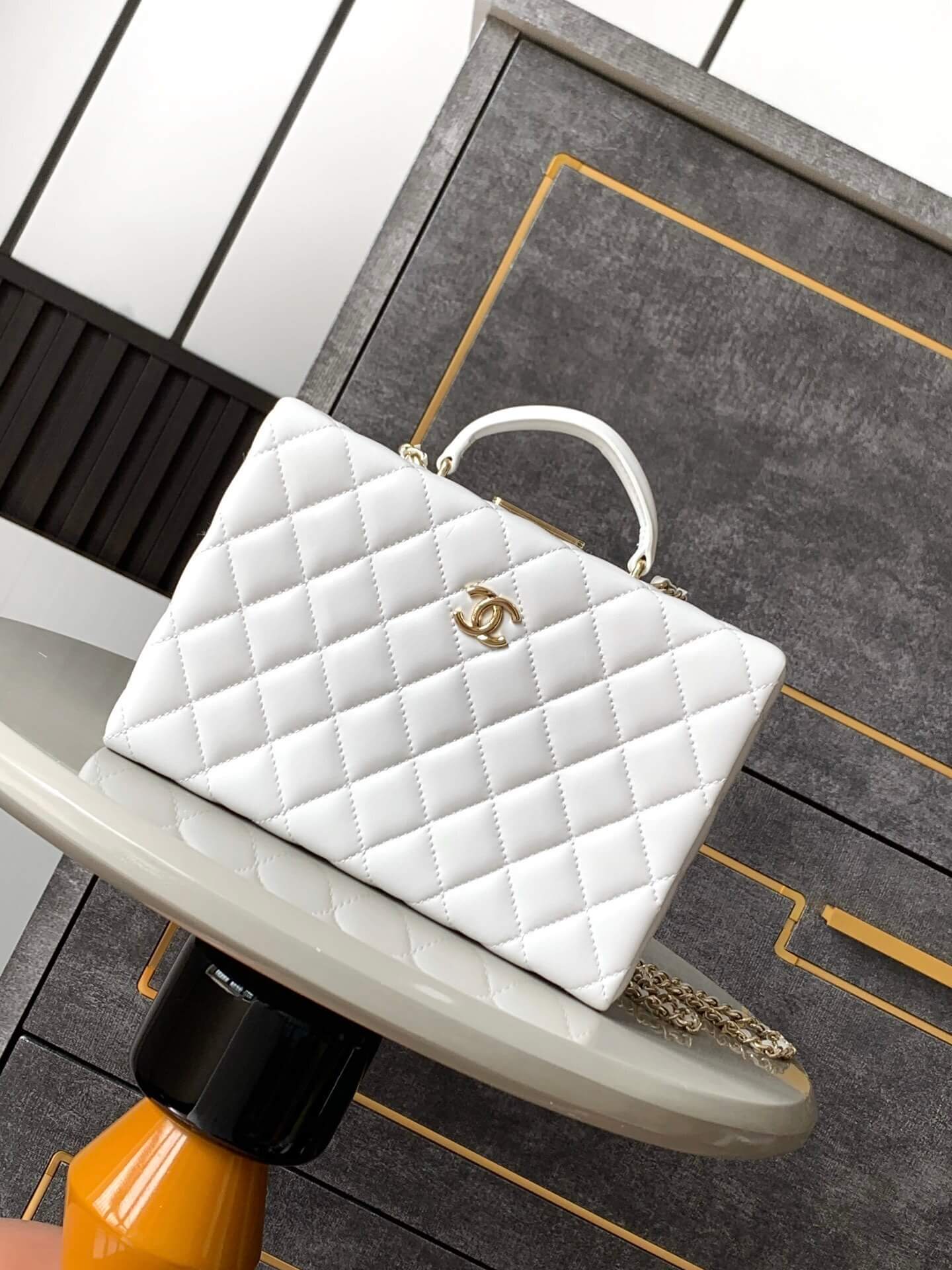 Chanel Mini - Small Flap Bag with a Top Handle Quilted Lambskin Leather Shoulder Crossbody Handbag - Image 28