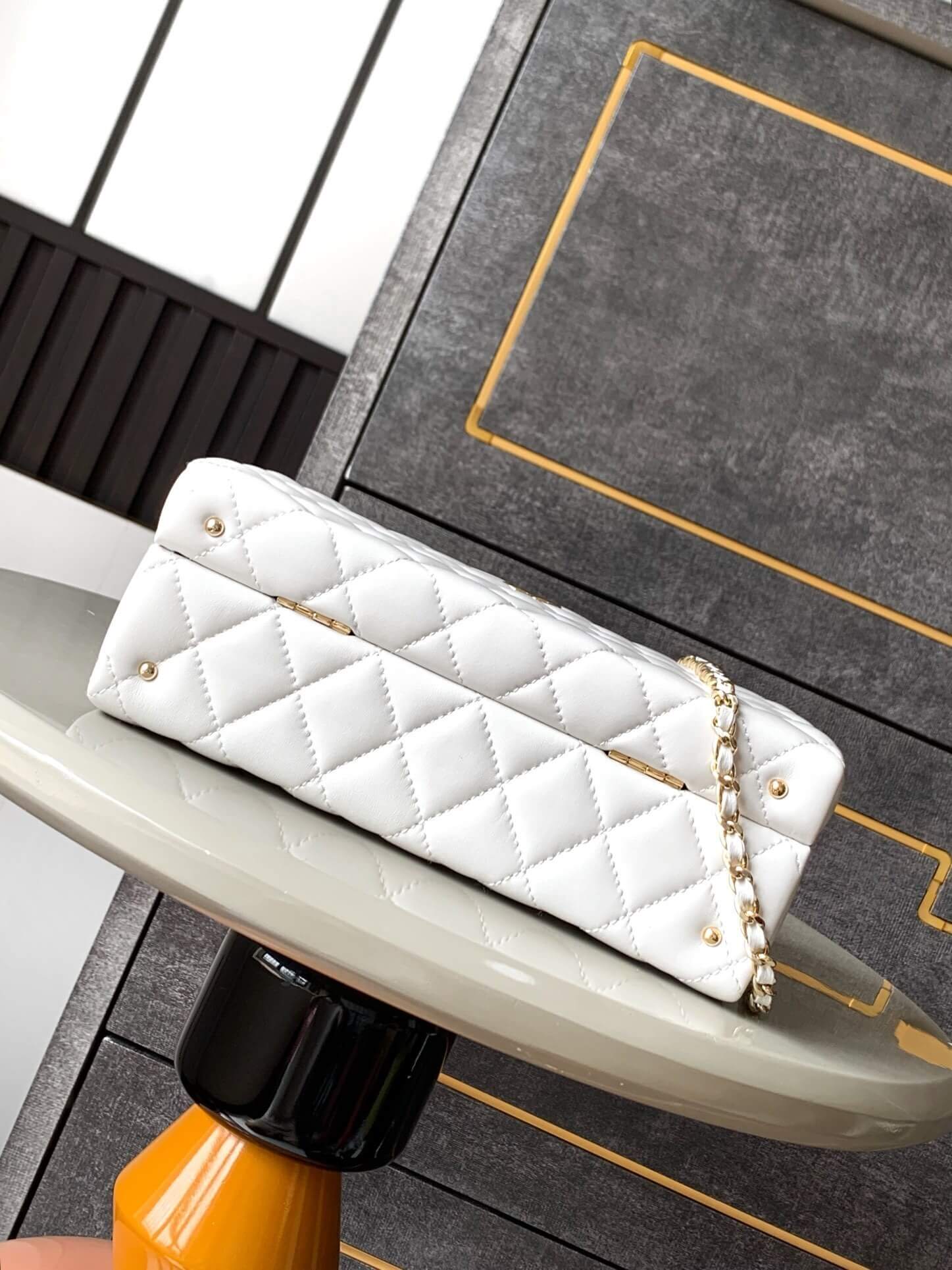 Chanel Mini - Small Flap Bag with a Top Handle Quilted Lambskin Leather Shoulder Crossbody Handbag - Image 36