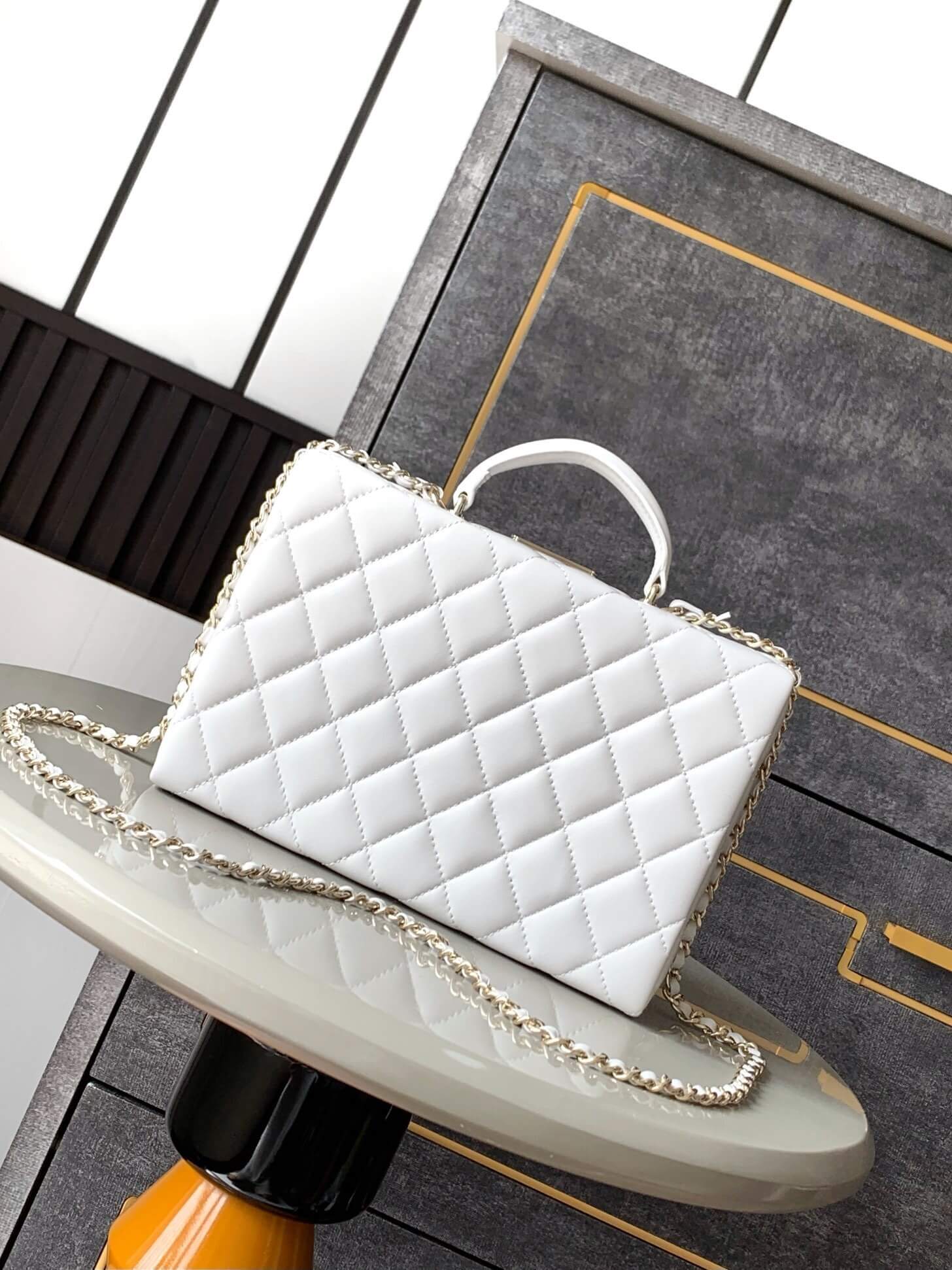 Chanel Mini - Small Flap Bag with a Top Handle Quilted Lambskin Leather Shoulder Crossbody Handbag - Image 29