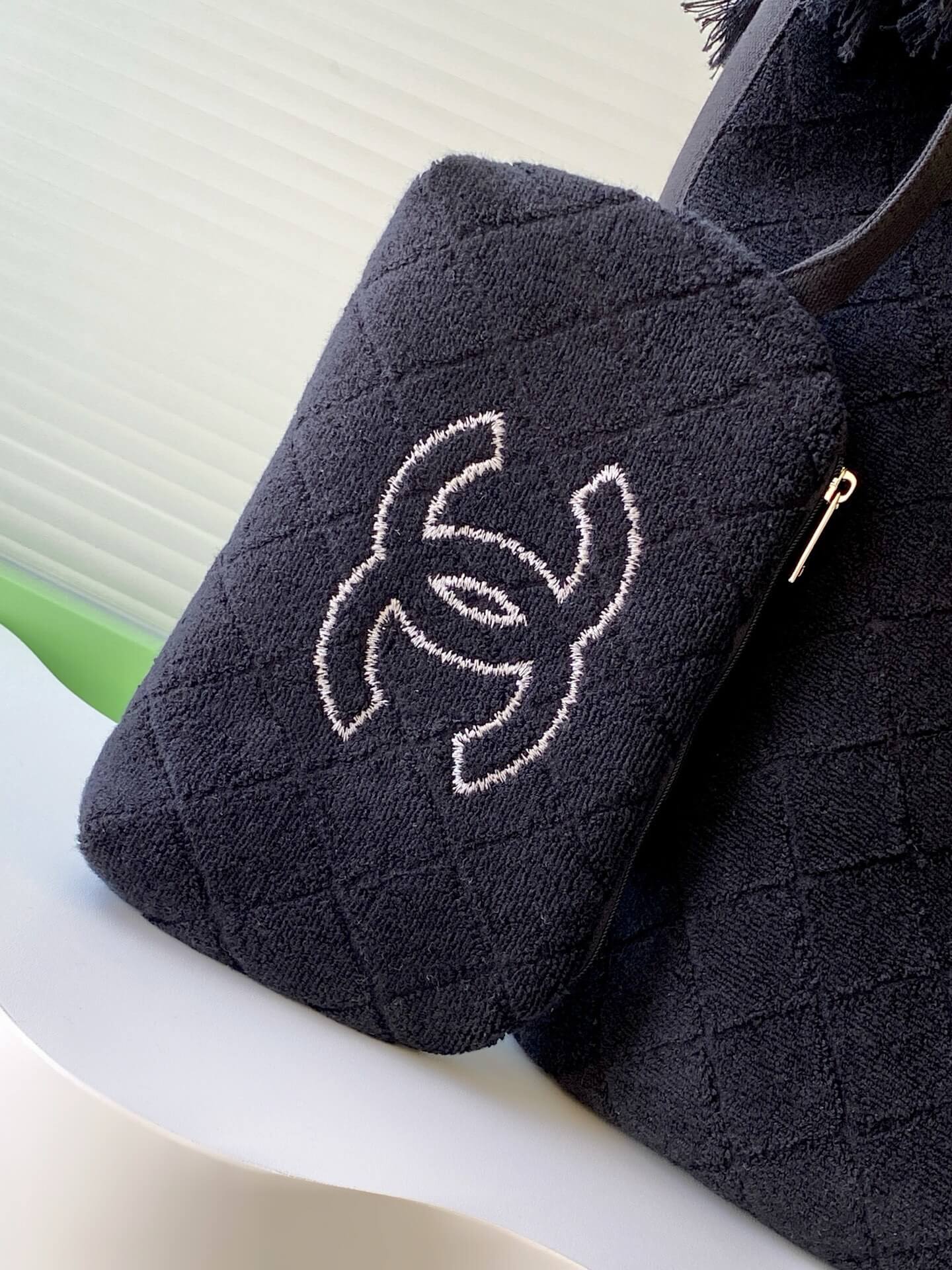 Chanel terry-cloth Coco Beach Tote Shopping Shoulder Bag - Image 15