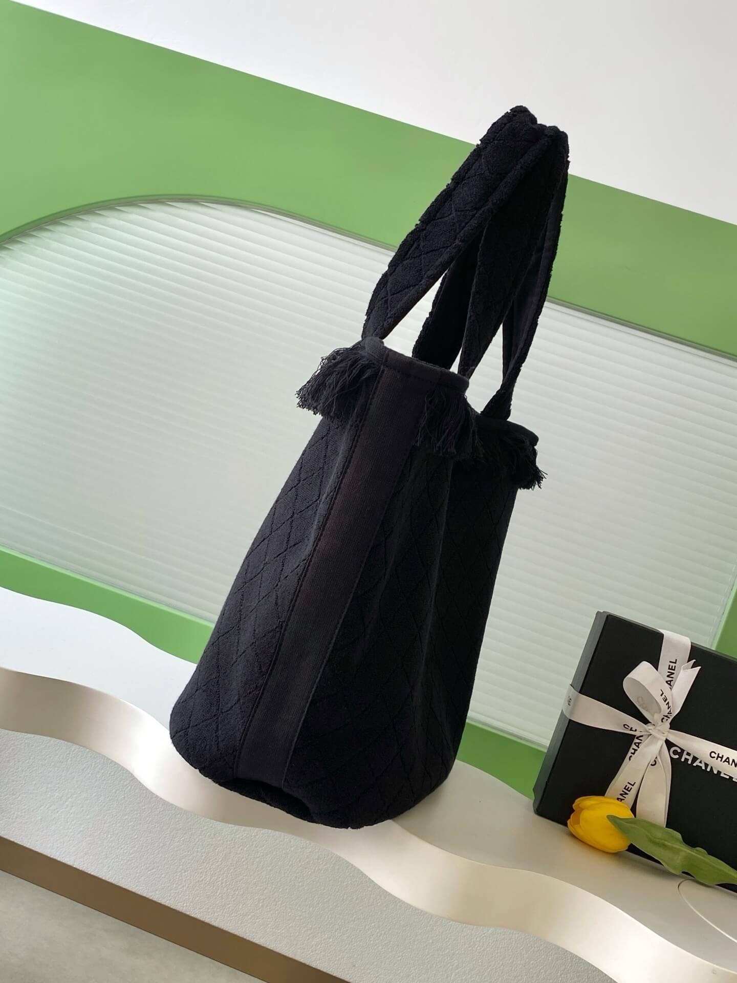 Chanel terry-cloth Coco Beach Tote Shopping Shoulder Bag - Image 17