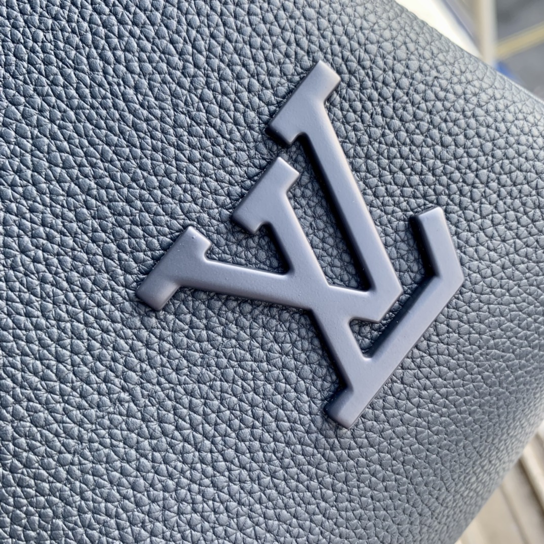 Louis Vuitton LV Aerogram leather Keepall Bandoulière 50 Shoulder Handbag M11693 Ink Blue M21420 Black M21536 Khaki - Orange - Image 4