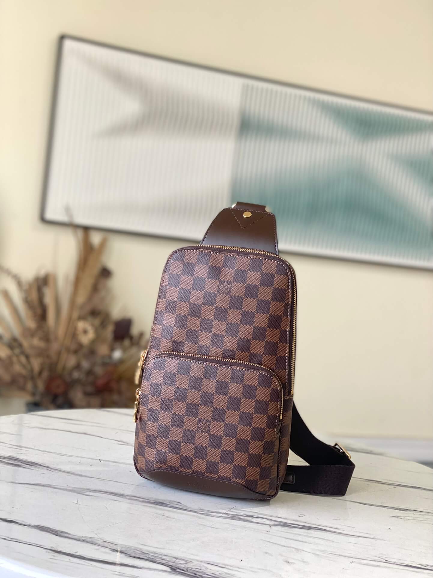 Louis Vuitton LV Damier Graphite Slingbag Avenue Crossbody Bag Brown