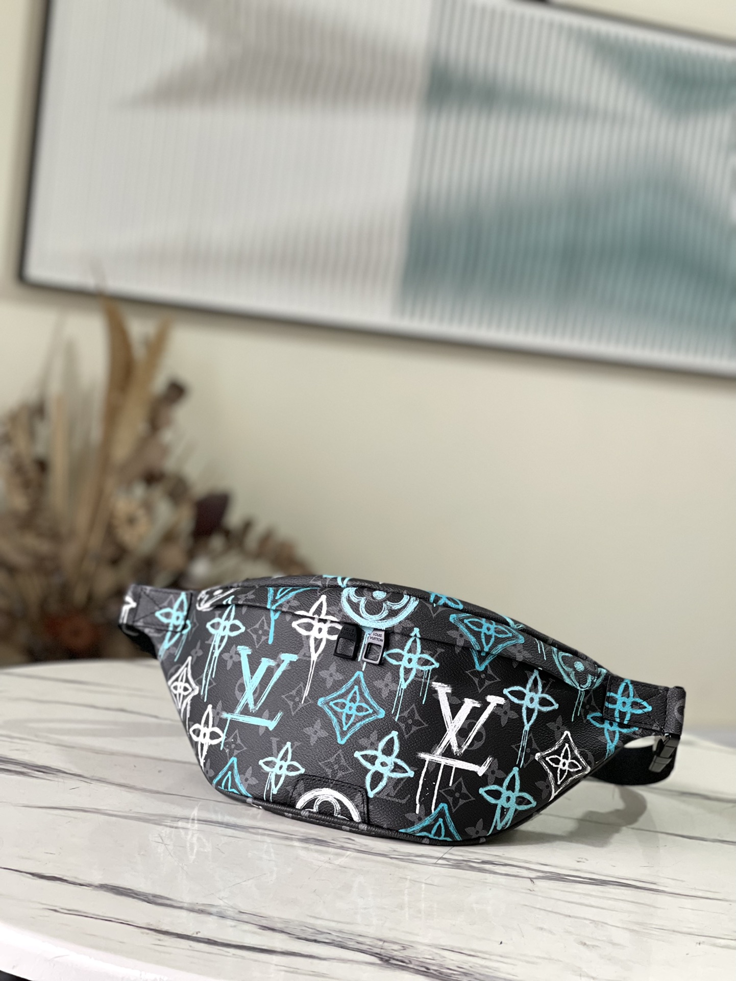 Louis Vuitton LV Monogram Eclipse Coated Canvas Discovery Bumbag Crossbody Bag M21397 Graffiti Multicolor