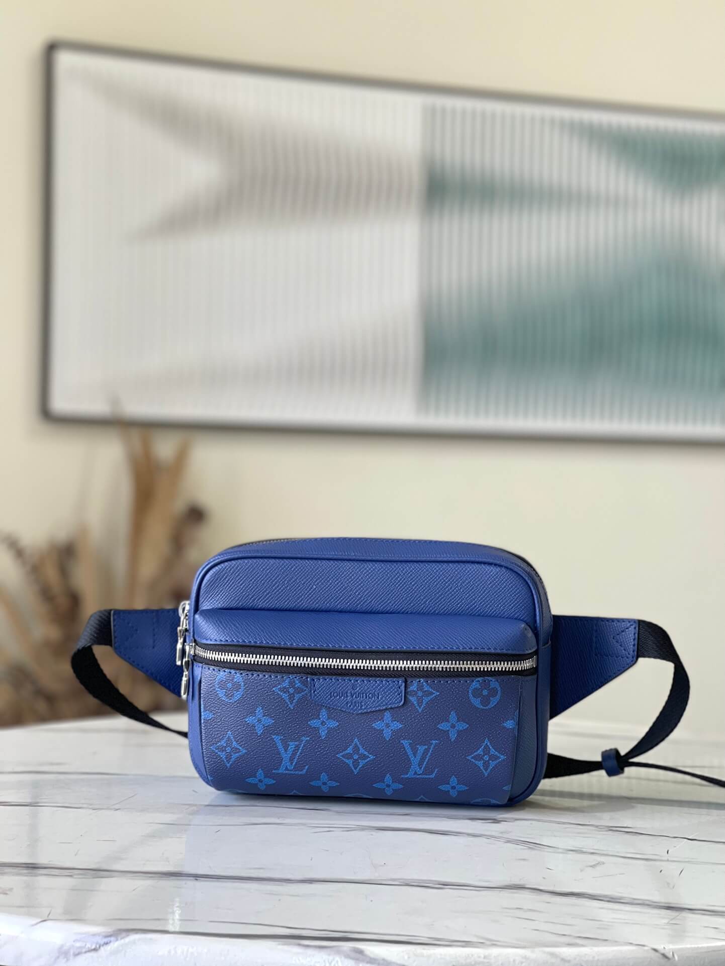 Louis Vuitton LV Monogram Taïga Outdoor  Crossbody Bag Blue - M30247 White